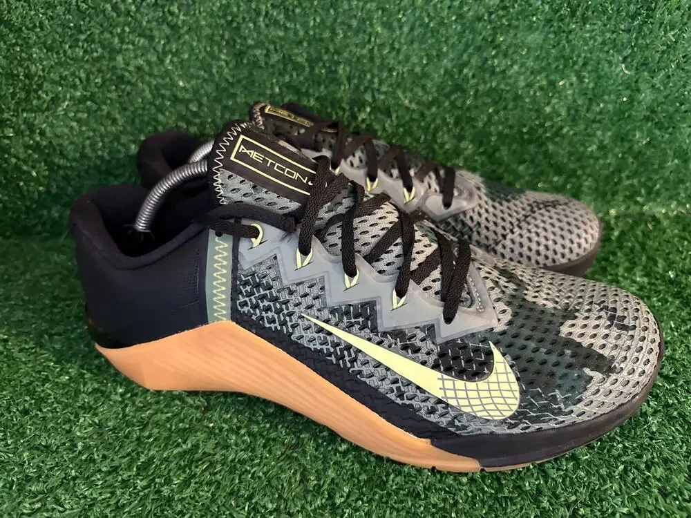 Nike Metcon 6 Mens Shoes Size 11.5 Black Green Camo CrossFit Training Sneakers